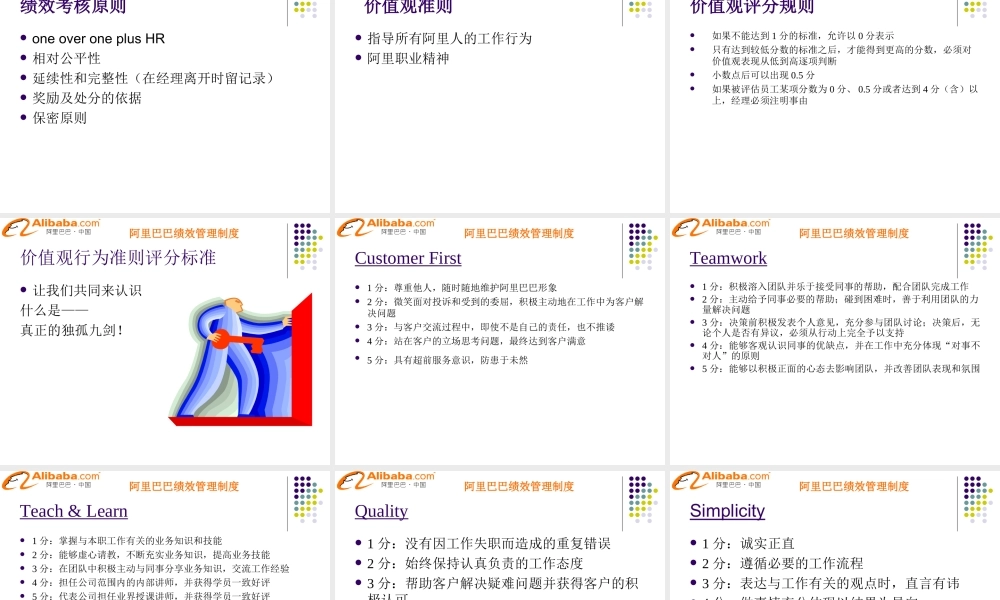 阿里巴巴绩效管理制度