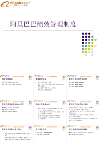 阿里巴巴绩效管理制度