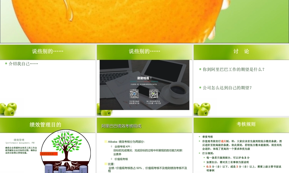 阿里巴巴绩效管理培训课件（员工版）