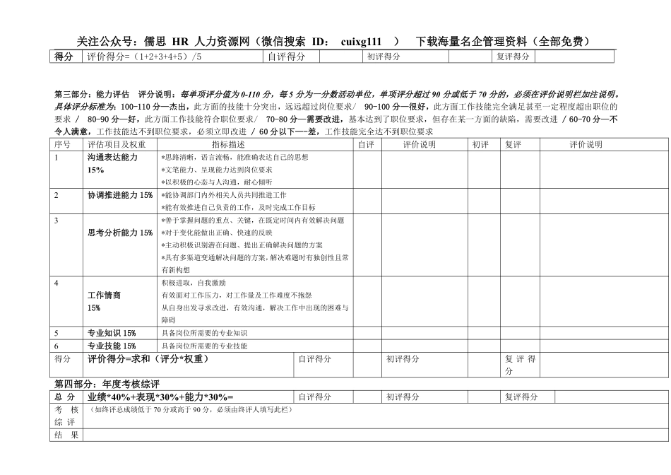 阿里巴巴年度考核表(非管理岗位)1_第3页