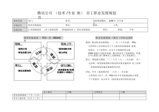 腾讯员工职业发展规划书-技术和专业族