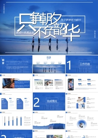 只争朝夕不负韶华工作总结PPT模板