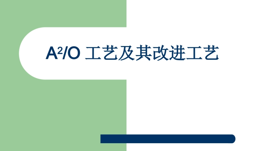 A2O工艺及其改进工艺
