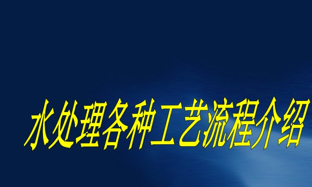 水处理各种工艺流程介绍