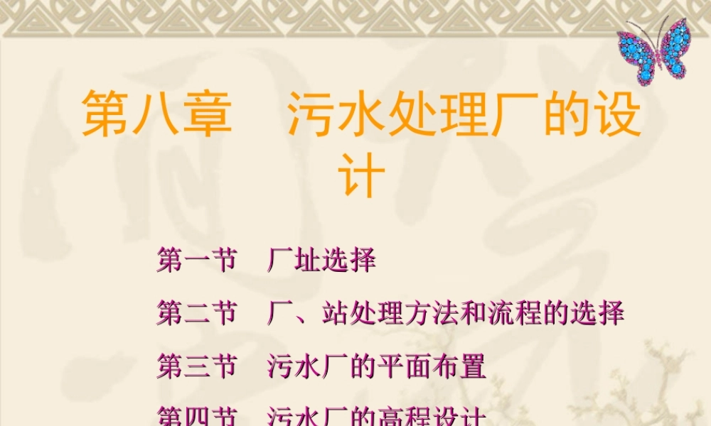 污水处理厂设计原理与建设
