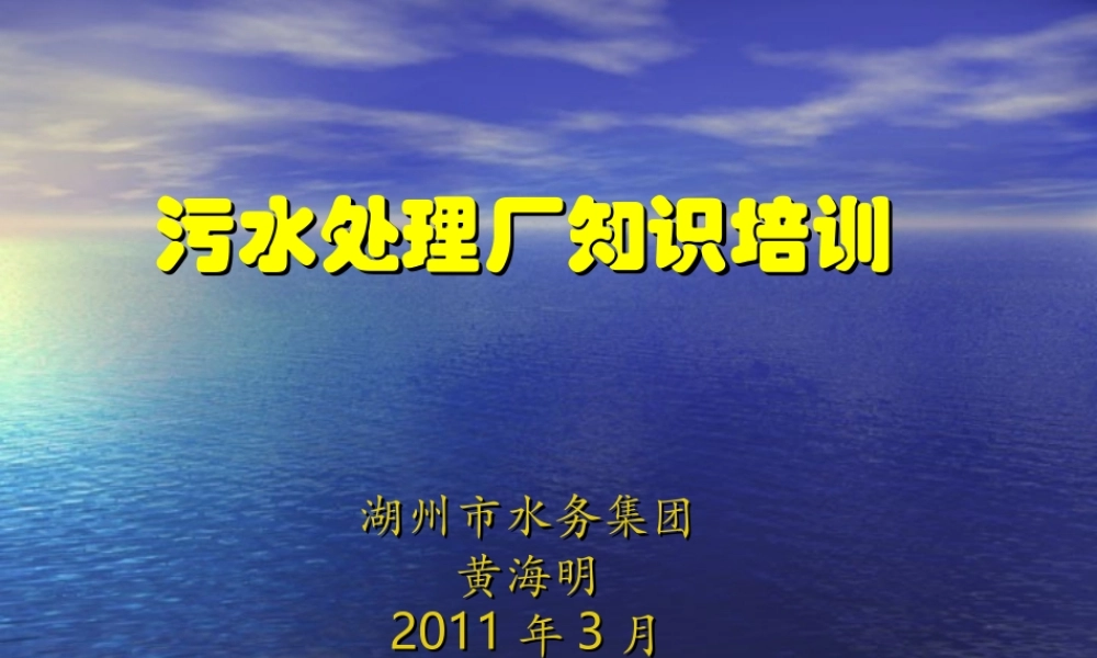 污水处理厂知识培训