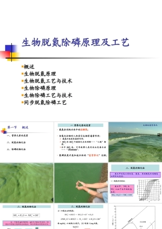 污水生物脱氮除磷原理及工艺