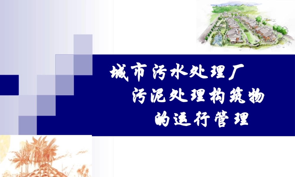 污水污泥处理以及构筑物的运行