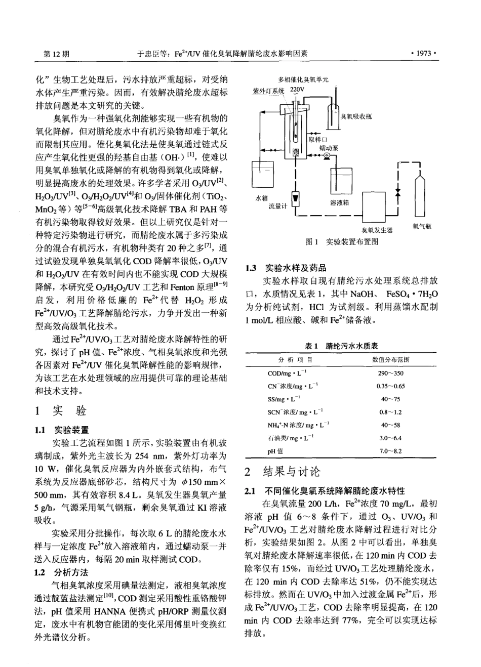 UV催化臭氧降解腈纶废水影响因素_第2页