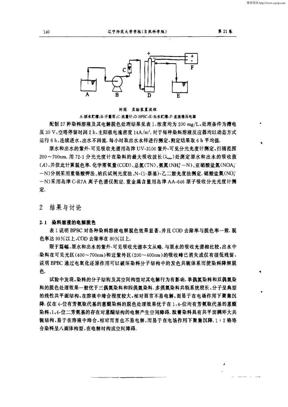 复极性固定床电解槽对水溶性染料的电解脱色研究_第2页