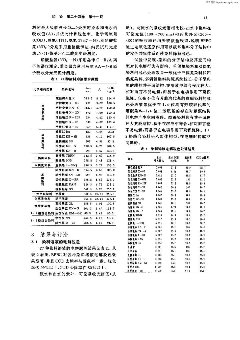复极性固定床电解槽脱色研究_第2页