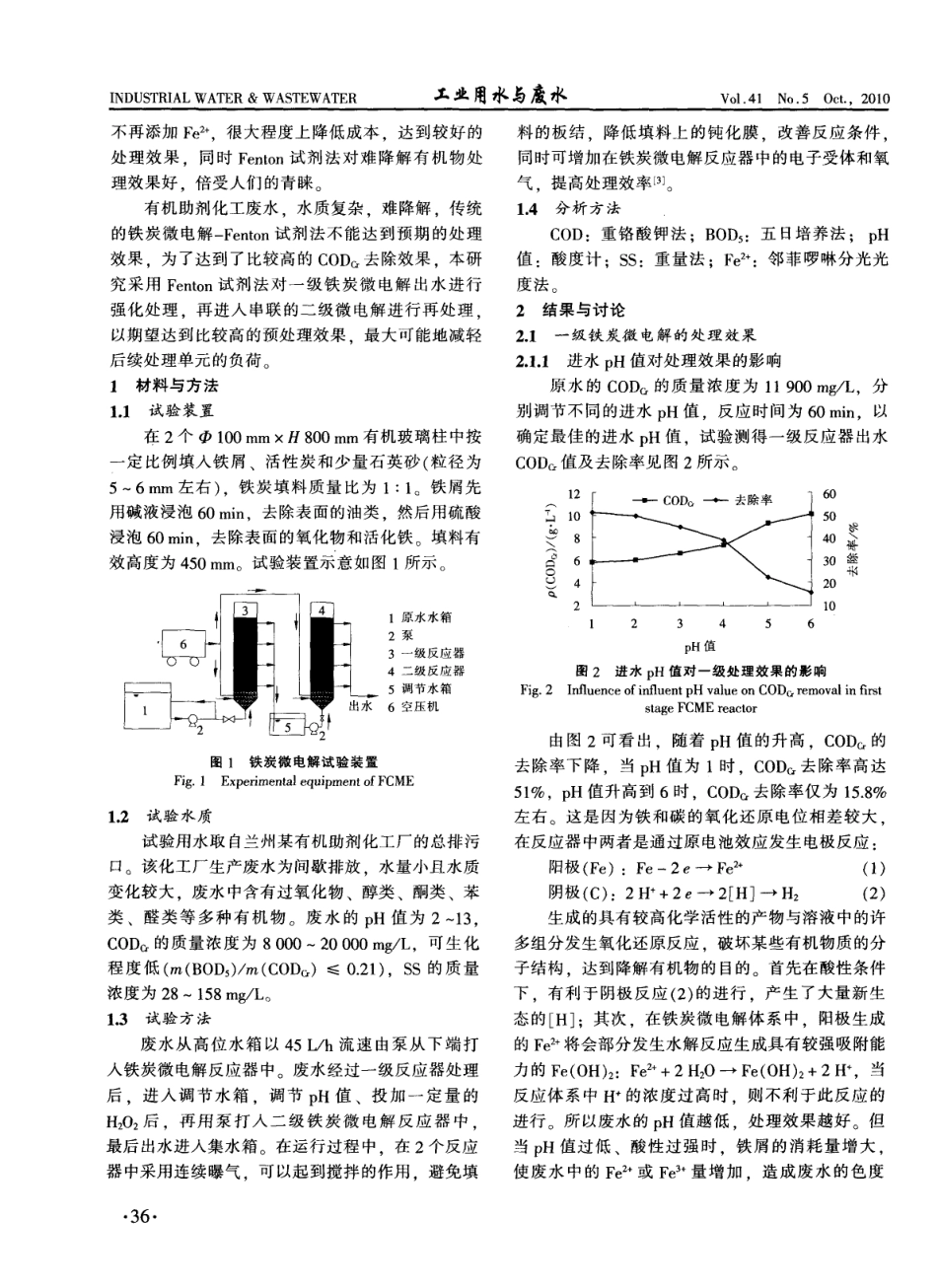 Fenton试剂强化二级铁炭微电解预处理有机助剂废水_第2页