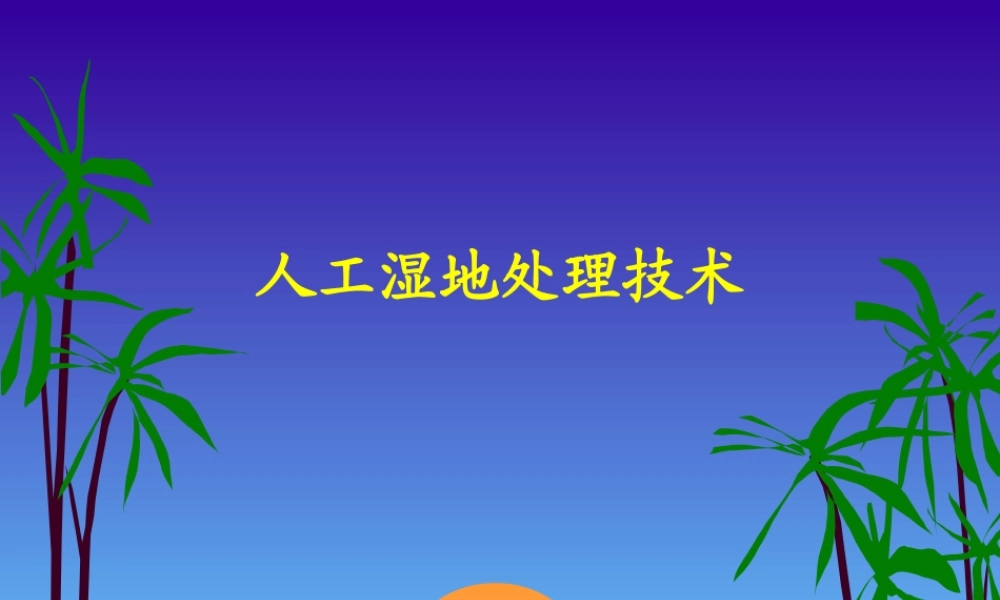 人工湿地处理技术课件
