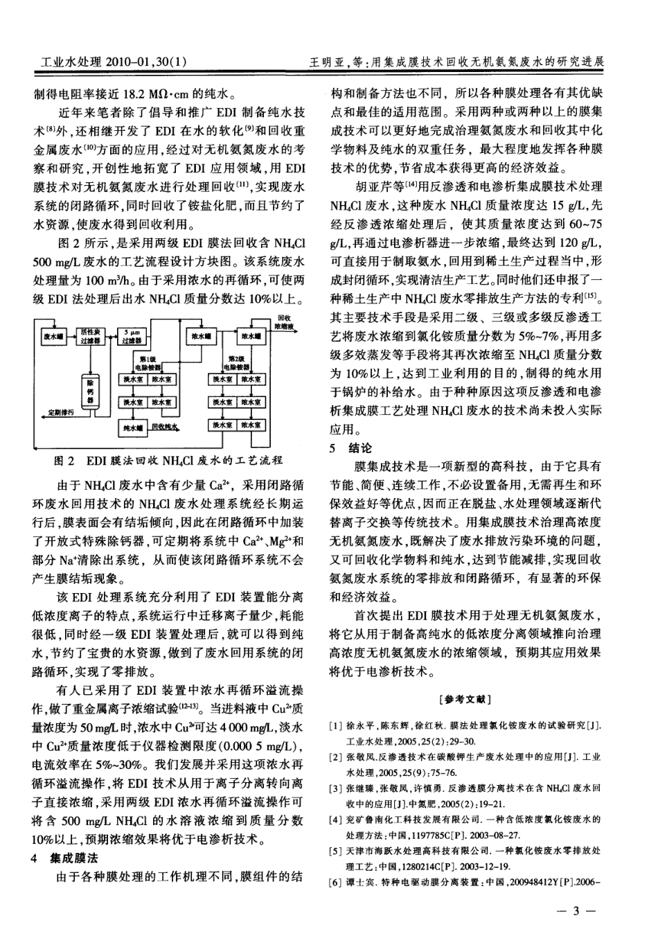 用集成膜技术回收无机氨氮废水的研究进展_第3页