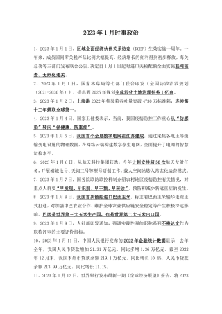 2023年1月时事政治