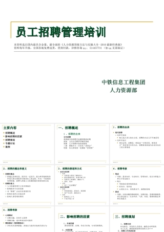 【招聘方法和策略】中铁信息工程集团-员工招聘管理培训
