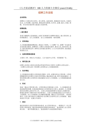 【制度流程】招聘流程