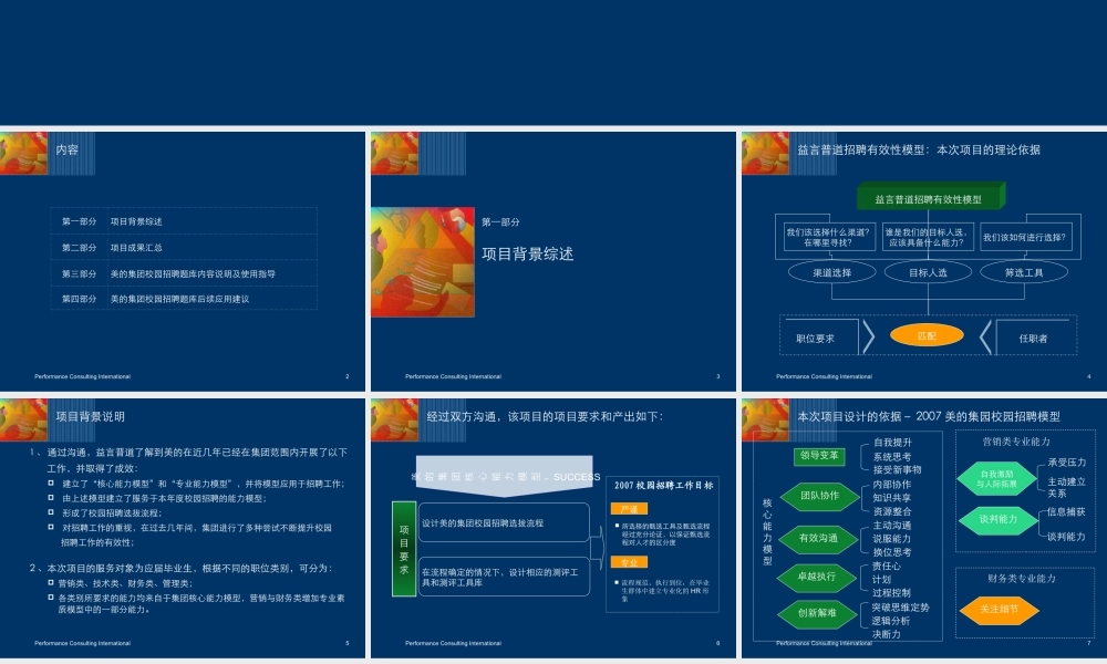 美的集团校园招聘测评项目汇报稿