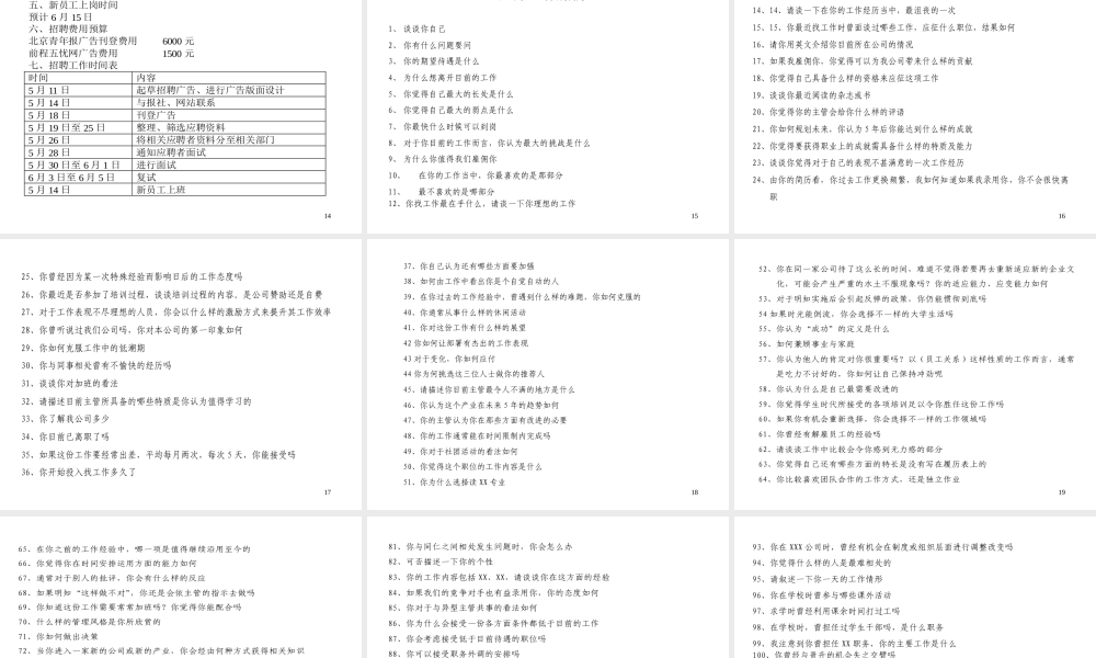 【实例】某电子企业-招聘面试工作手册-22页