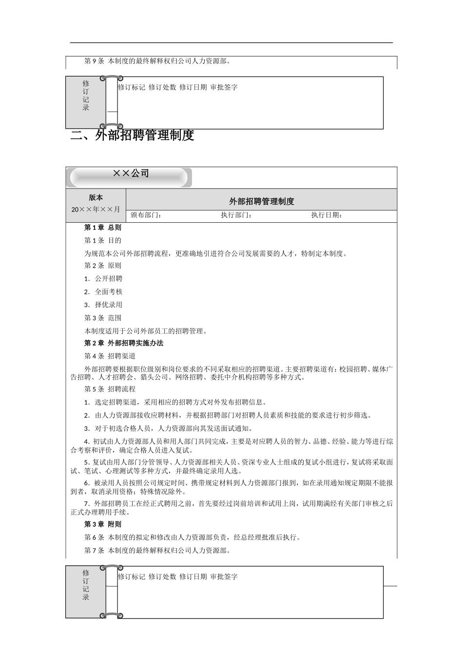 XX公司内部竞聘和外部招聘管理办法_第2页