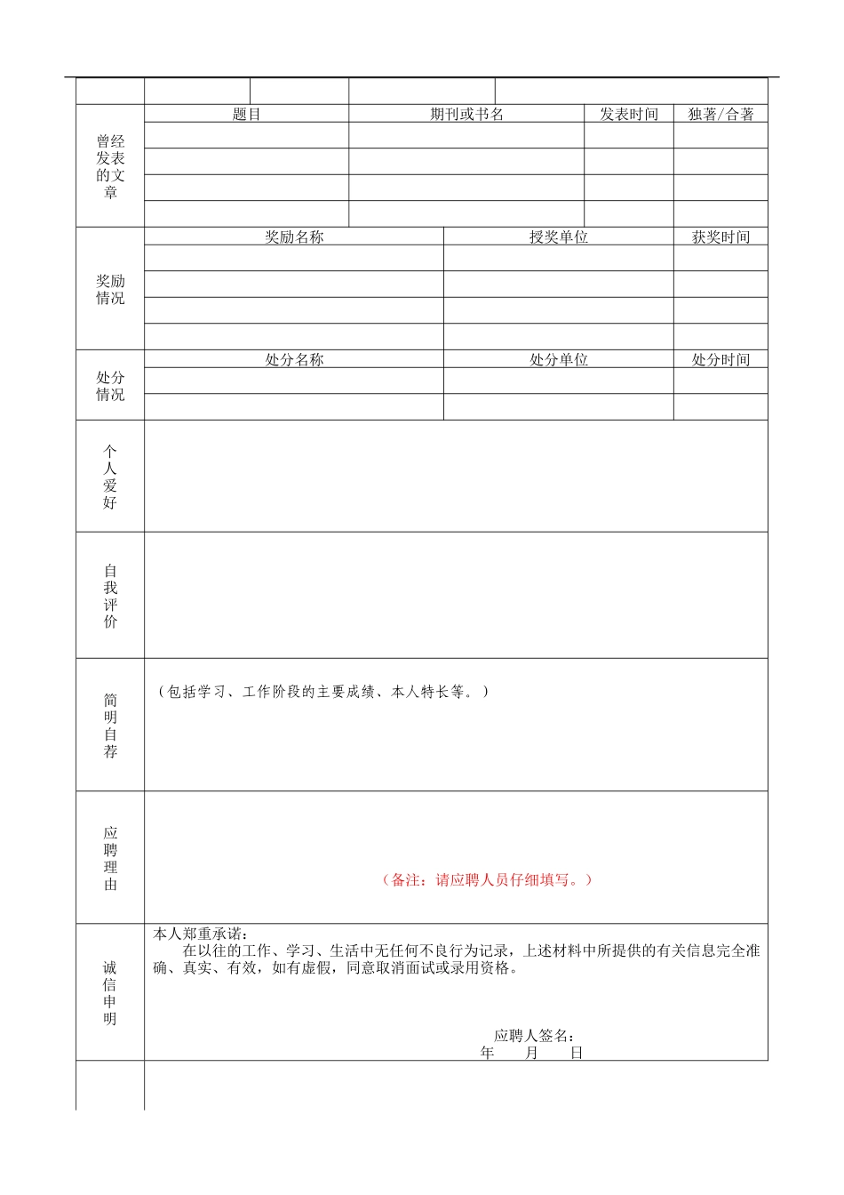 安徽联通社会招聘信息登记表_第2页