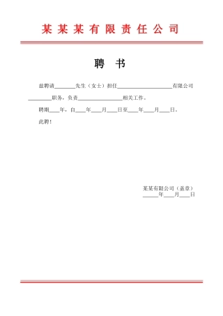 红头文件聘书文档