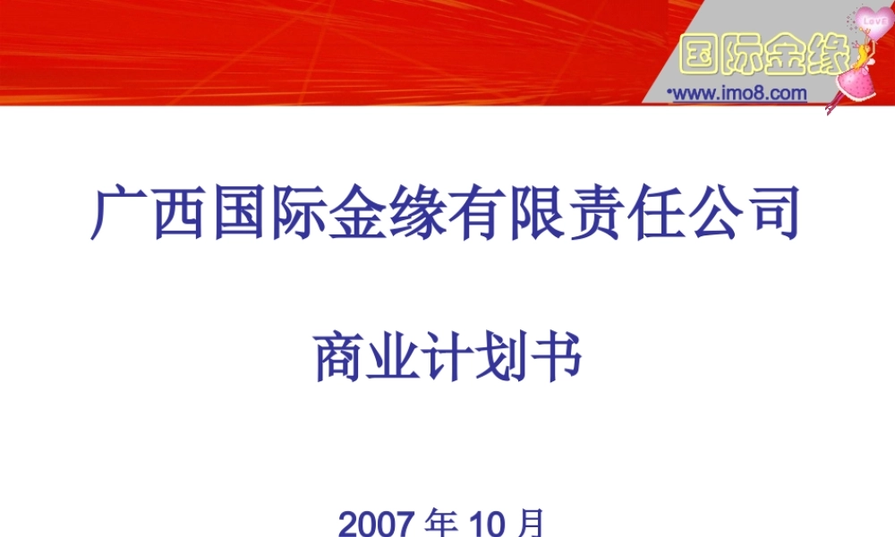 涉外婚介商业计划书