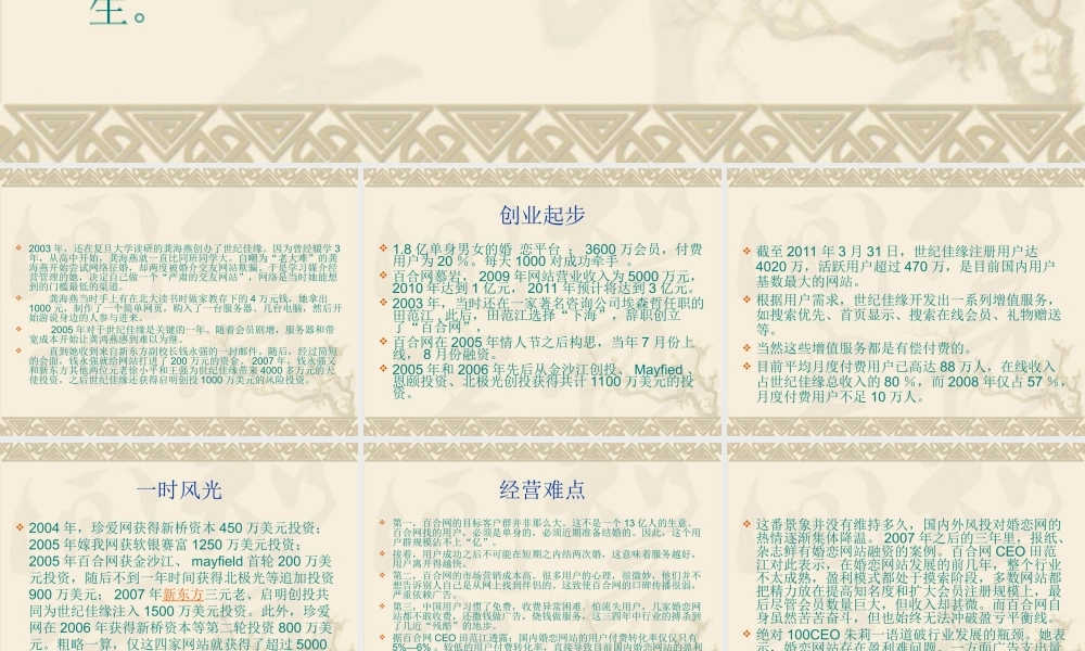 婚恋网站及其运营