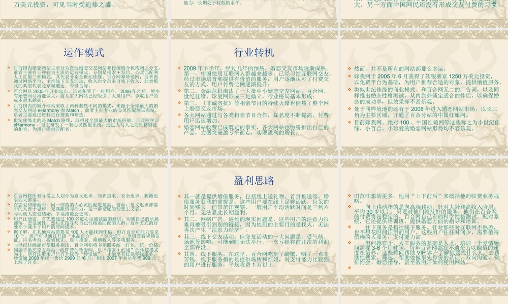 婚恋网站及其运营