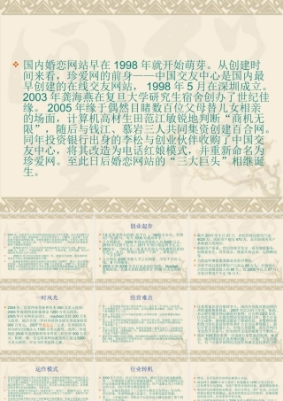 婚恋网站及其运营