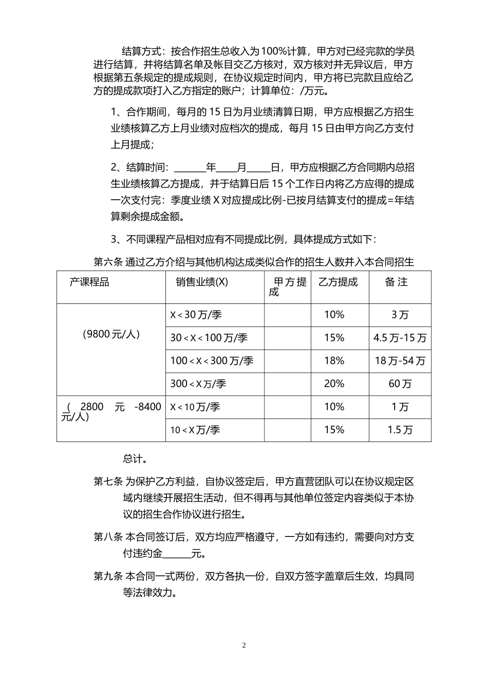 渠道合作协议_第2页