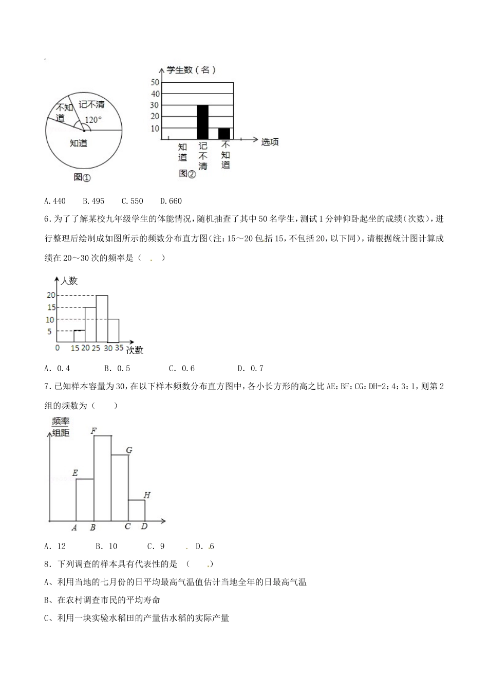 第10章 数据的收集、整理和描述（B卷）_第2页