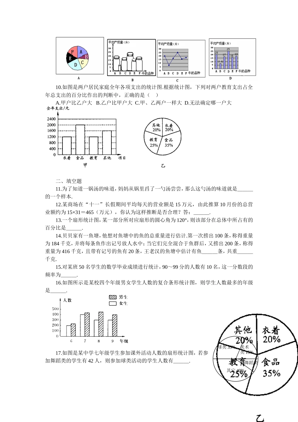 新人教（七下）第10章《数据的收集、整理与描述》水平测试2_第2页