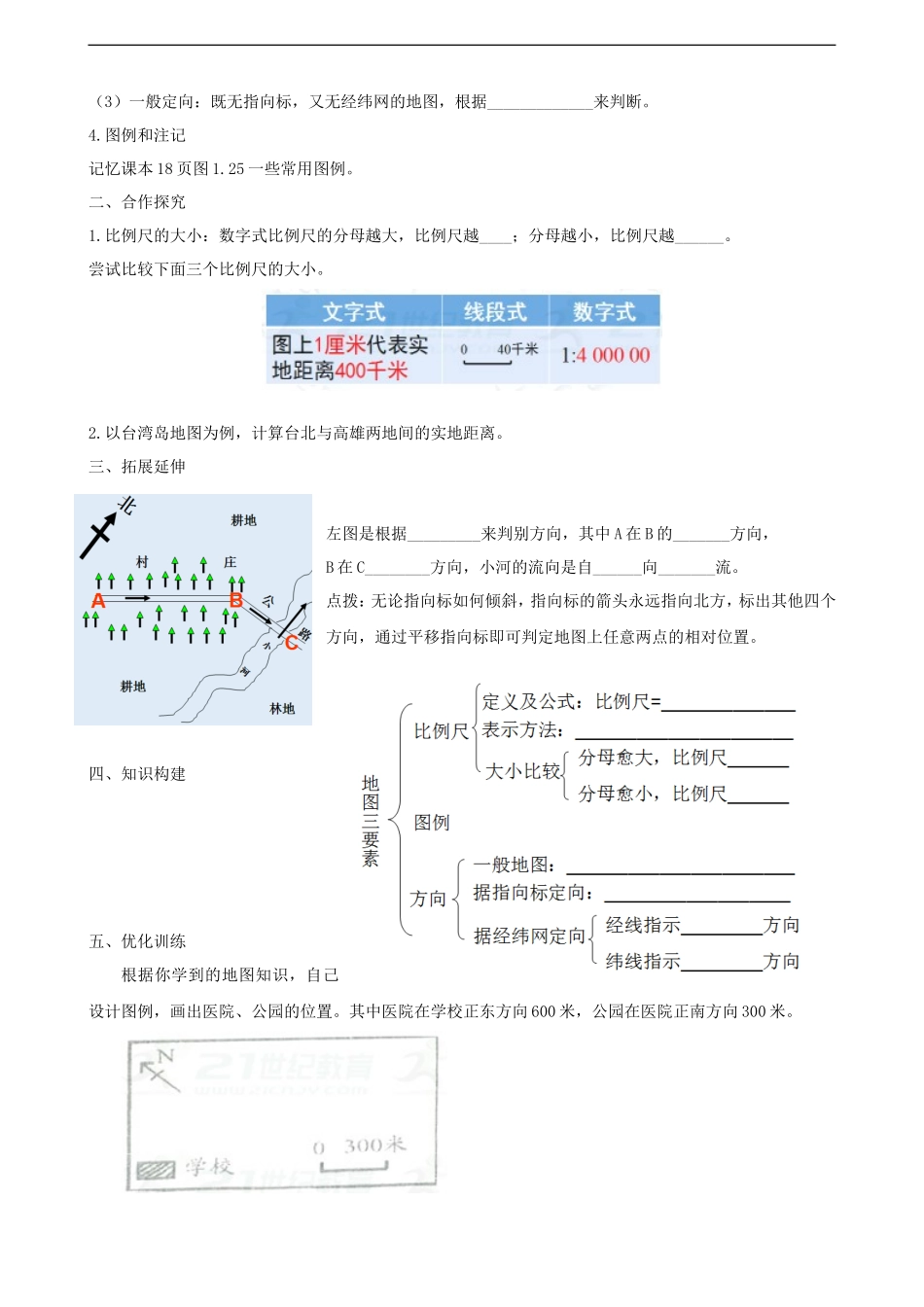 第一章第三节地图的阅读第1课时学案_第2页