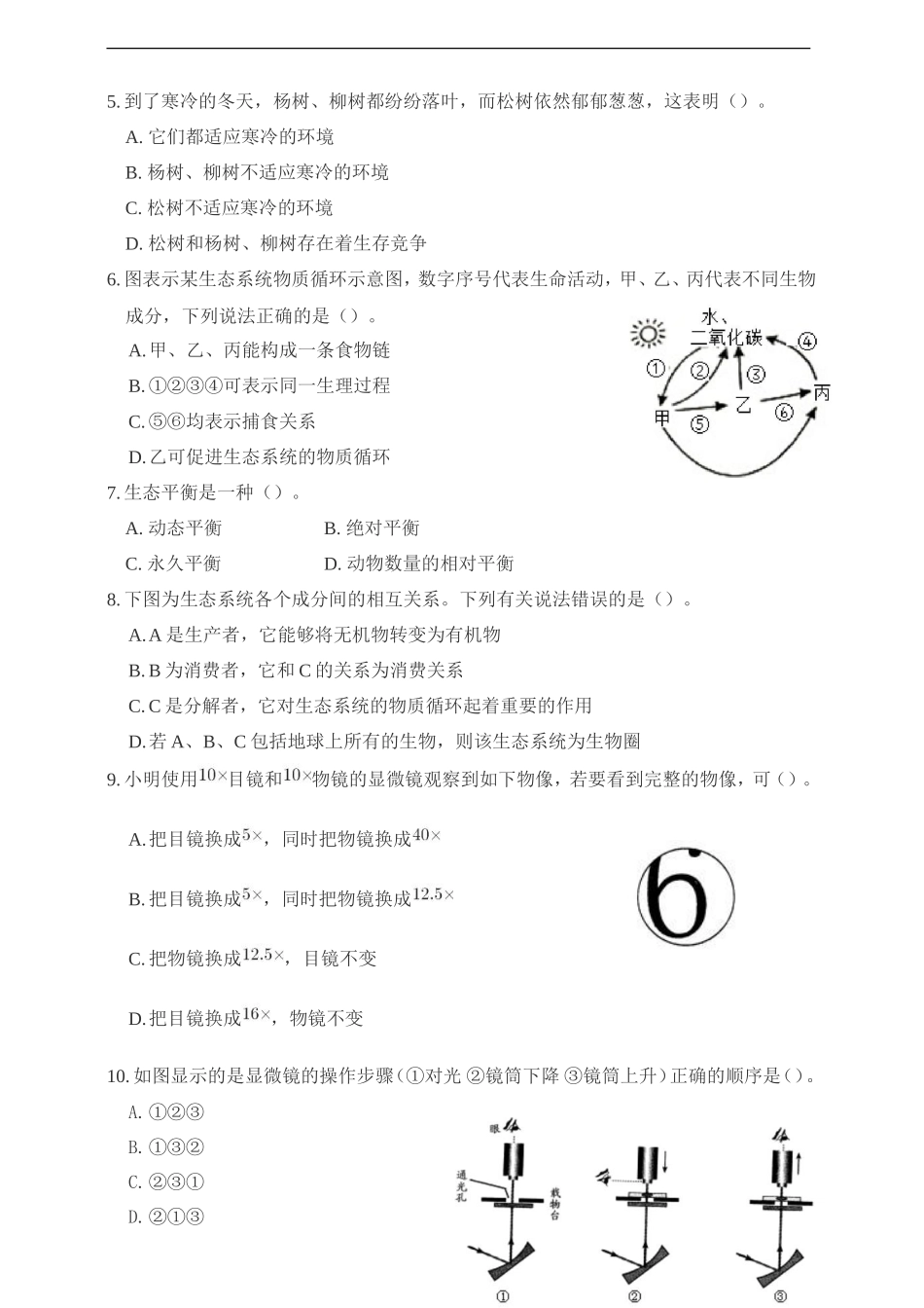 七年级上册期末测试（提升版）题模拟题_第2页