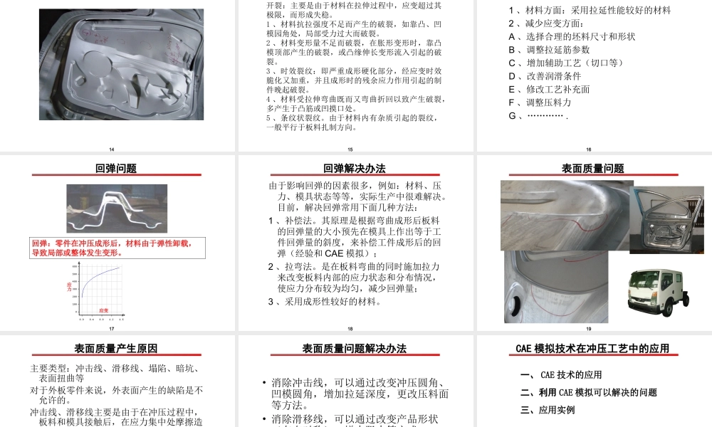 北汽2014年冲压工艺技术培训资料