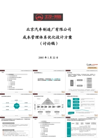 北汽成本管理体系优化设计方案