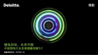 锂电白皮书系列之三：锂电回收，未来可期-德勤