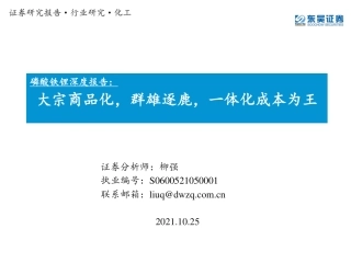 磷酸铁锂深度报告：大宗商品化，群雄逐鹿，一体化成本为王