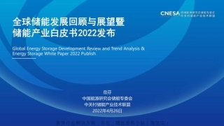 CNESA2022全球储能发展回顾与展望暨储能产业白皮书