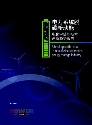 绿色和平电力系统脱碳新动能电化学储能技术创新趋势报告