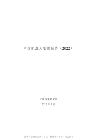 中能传媒研究院中国能源大数据报告