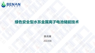 侯肖瑞--绿色安全型水系金属离子电池储能技术（贲安能源）9.8上午