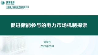 郑亚先-储能参与电力市场探讨