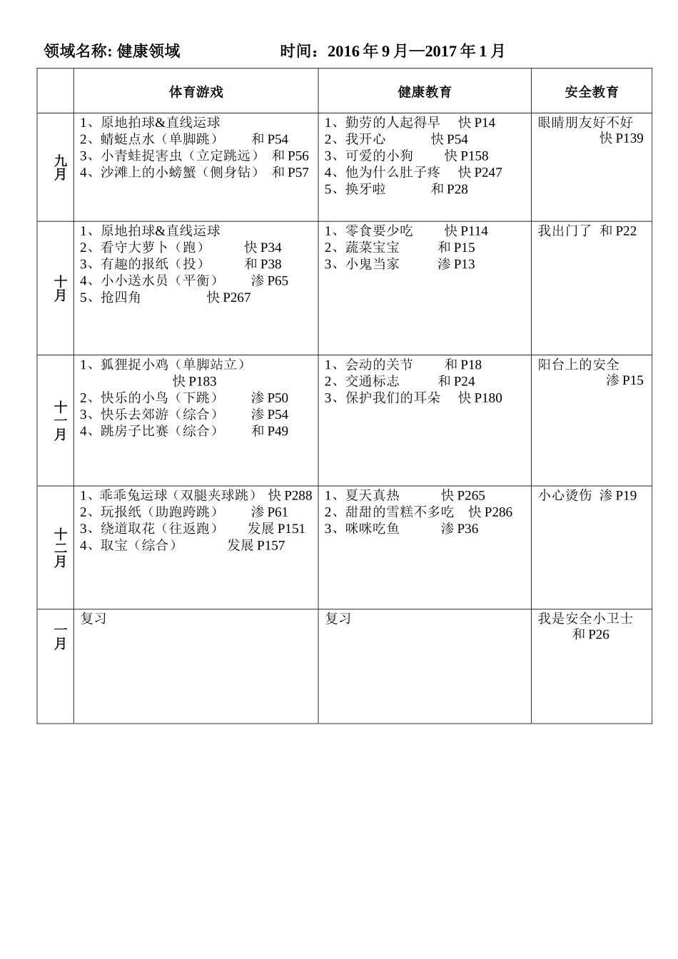 2016-2017学年第一学期   中班教学进度_第2页