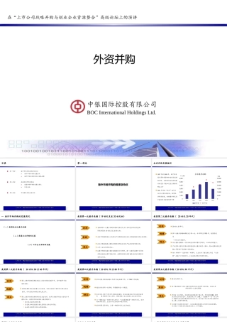 上市公司战略并购与创业企业资源整合演讲外资并购（中银）