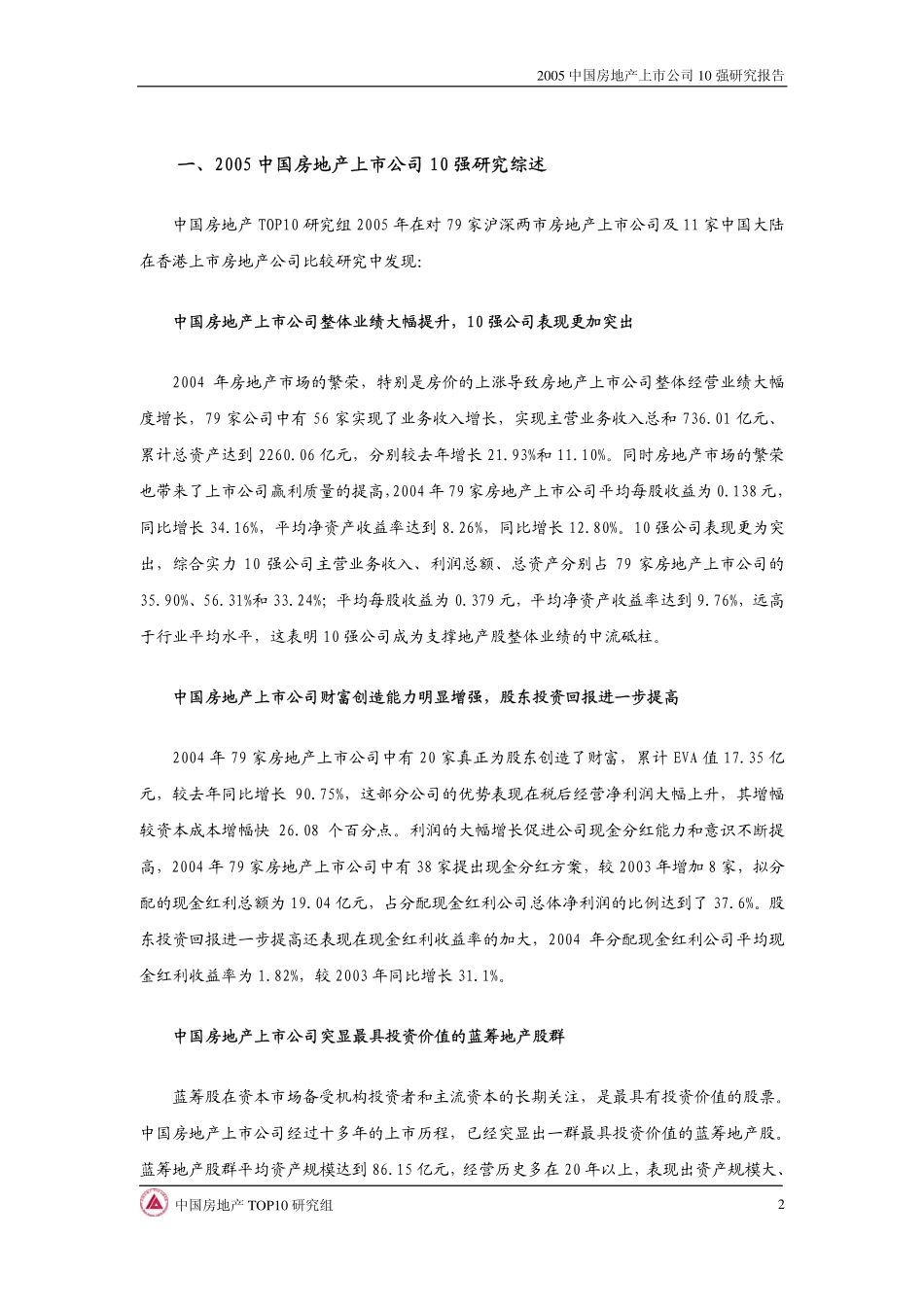 中国房地产上市公司10强研究报告_第2页