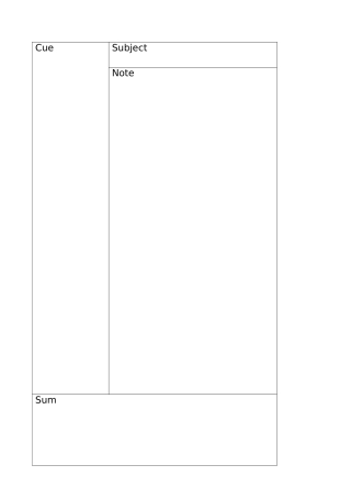 康奈尔笔记法(打印模板)