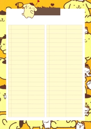 布丁狗单词内页