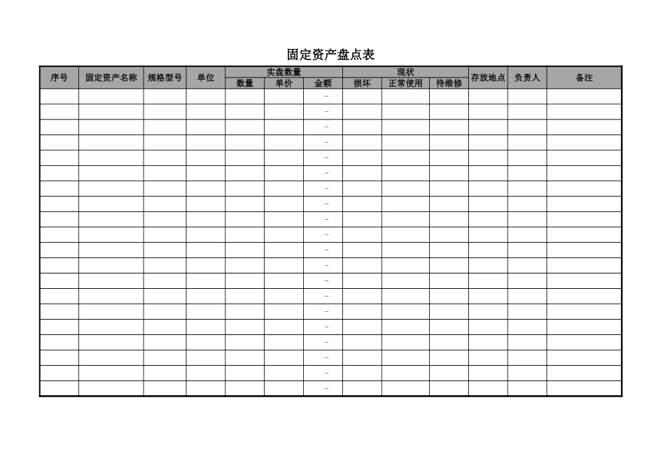 固定资产盘点表7_第1页